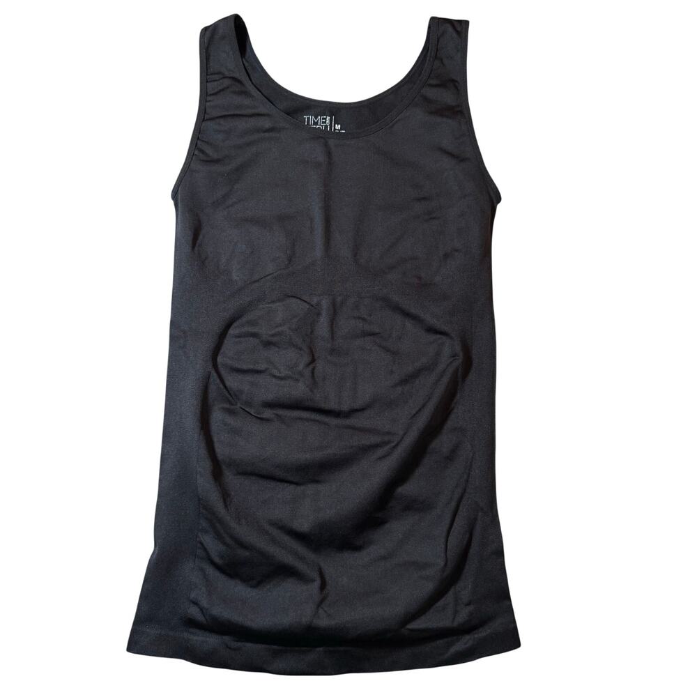 Time and Tru Maternity Compression Tank Top Black Support M